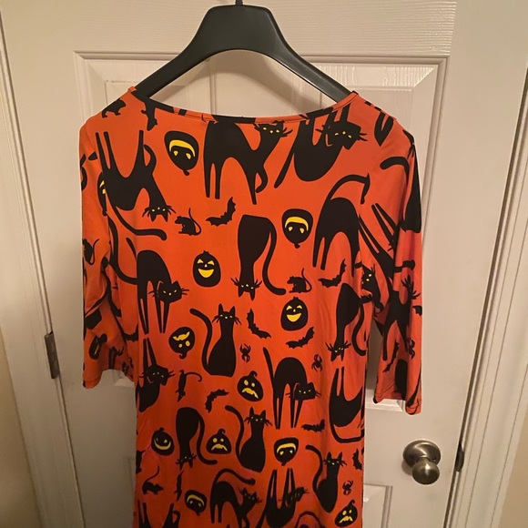 NWT Halloween 8 of Hearts  Black Dress with black cats Jack O Lanterns mice LG - Picture 3 of 5